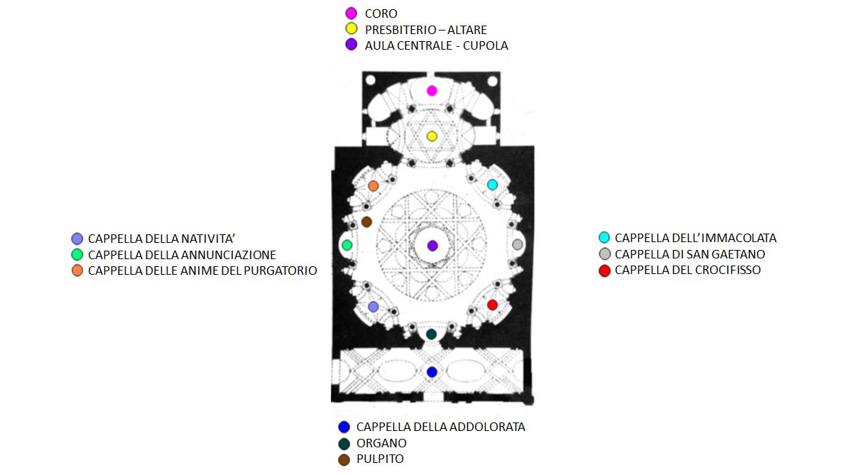 mappa della Real Chiesa di San Lorenzo