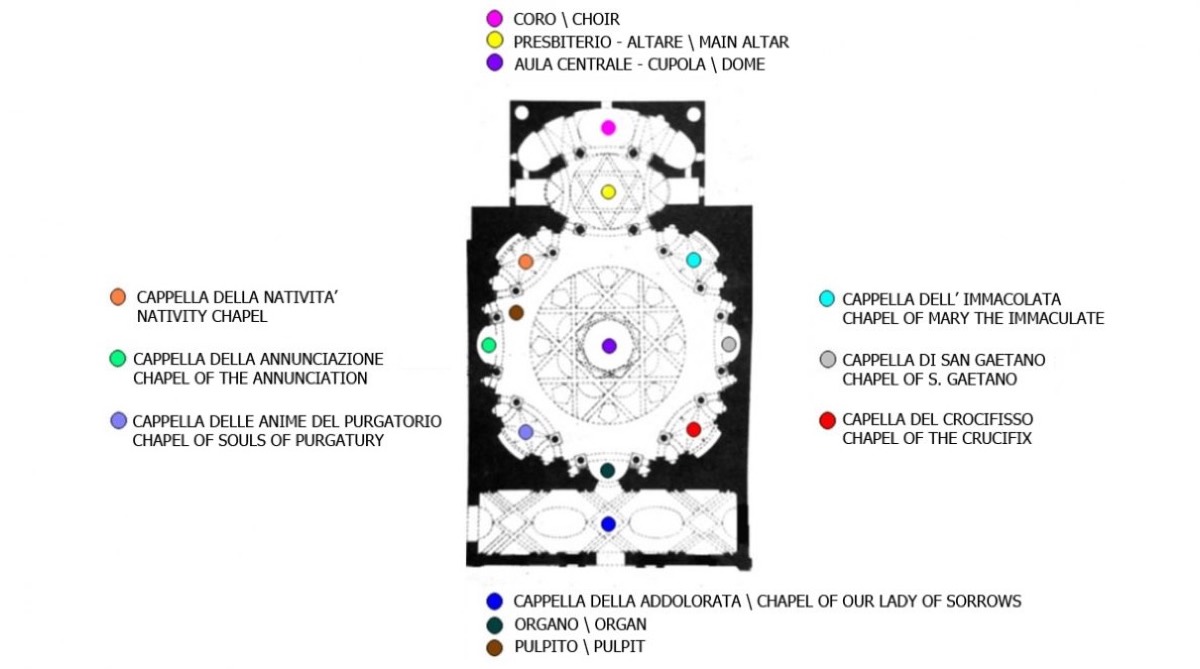 mappa della Real Chiesa di San Lorenzo